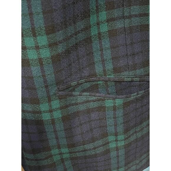 Elizabeth Liz Claiborne Blazer 20 Black Watch Plaid Wool Sport Coat Vintage - Picture 3 of 6
